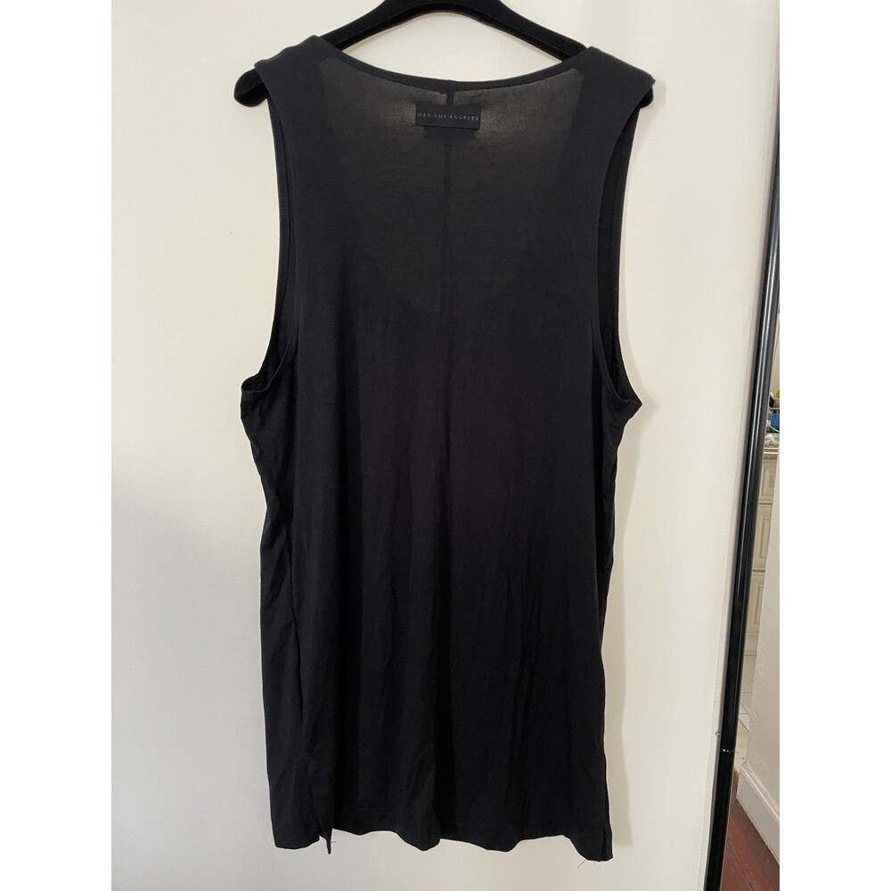 Oro Los Angeles Scallop BLACK Tank Top Sleeveless T Shirt  SZ L - Picture 2 of 14